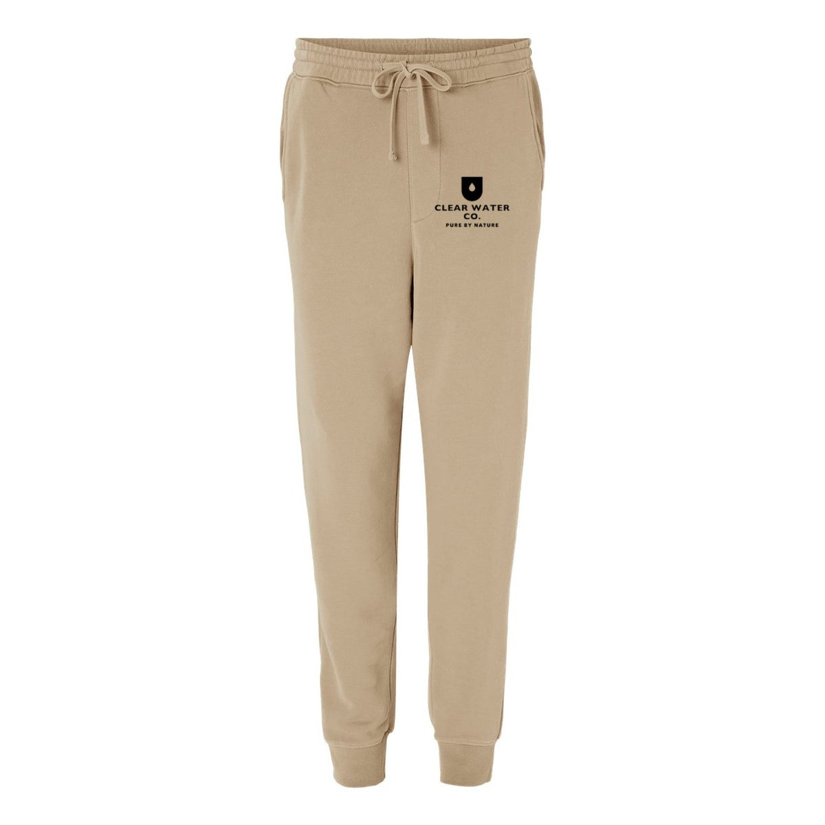 Independent Trading Co. Unisex Pigment-Dyed Fleece Sweatpants - Pigment Sandstone - Front