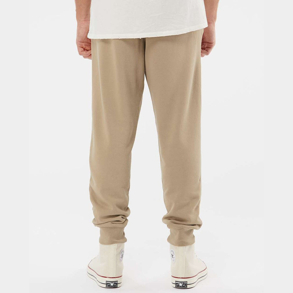 Independent Trading Co. Unisex Pigment-Dyed Fleece Sweatpants - Pigment Sandstone - On Model Back