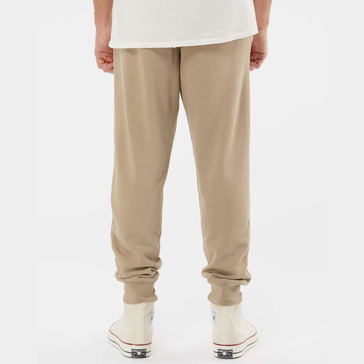Independent Trading Co. Unisex Pigment-Dyed Fleece Sweatpants - Pigment Sandstone - On Model Back