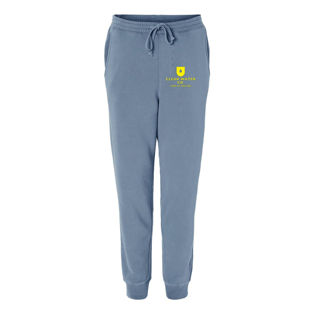Independent Trading Co. Unisex Pigment-Dyed Fleece Sweatpants - Pigment Slate Blue - Front