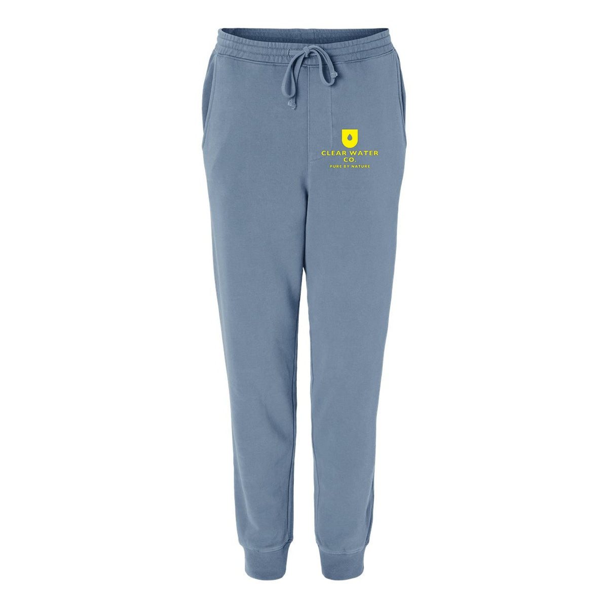 Independent Trading Co. Unisex Pigment-Dyed Fleece Sweatpants - Pigment Slate Blue - Front