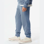 Independent Trading Co. Unisex Pigment-Dyed Fleece Sweatpants - Pigment Slate Blue - On Model Side