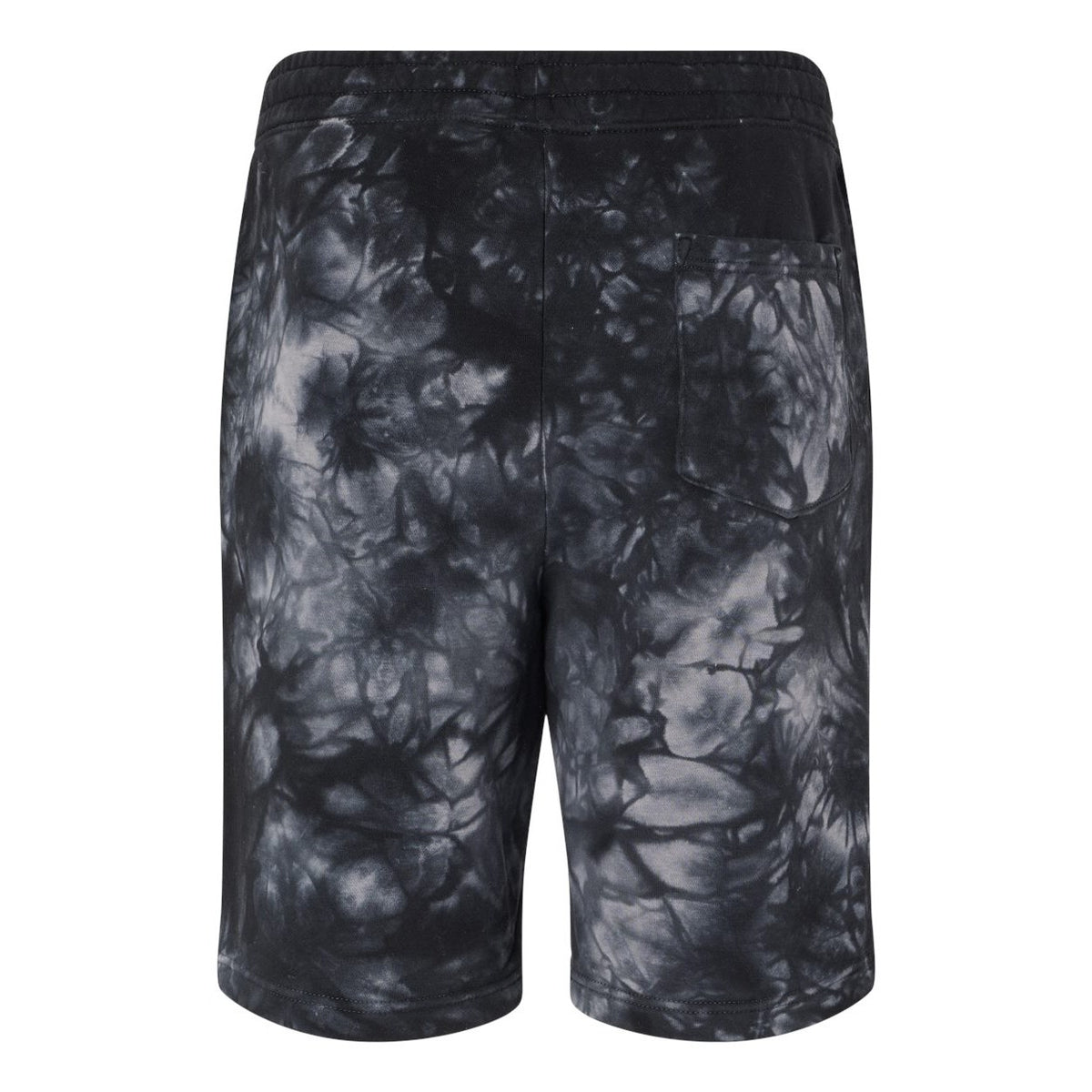 Independent Trading Co. Unisex Tie-Dyed Fleece Shorts - Tie Dye Black - Back