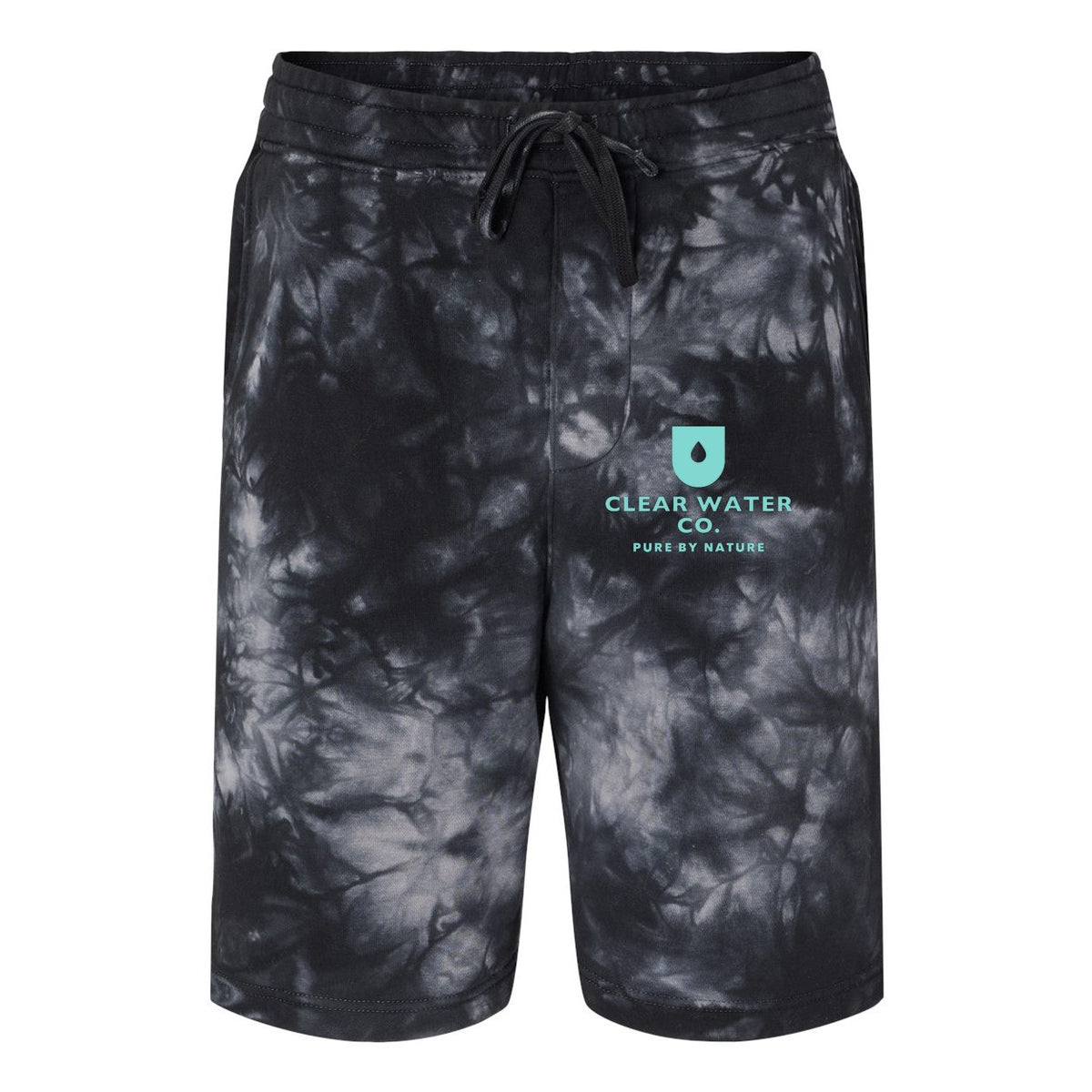 Independent Trading Co. Unisex Tie-Dyed Fleece Shorts - Tie Dye Black - Front
