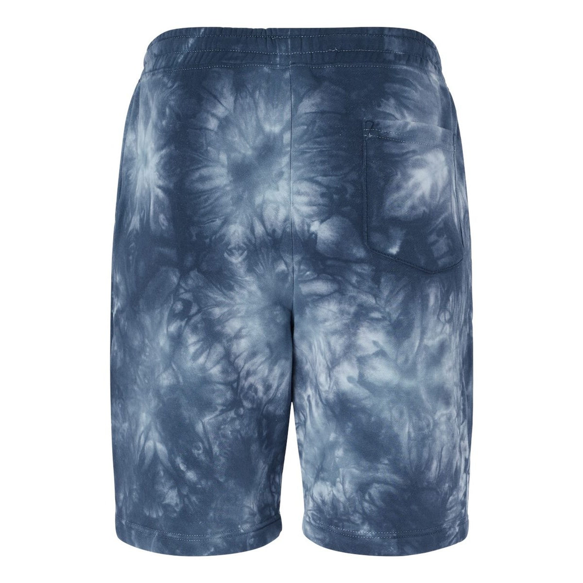 Independent Trading Co. Unisex Tie-Dyed Fleece Shorts - Tie Dye Navy - Back
