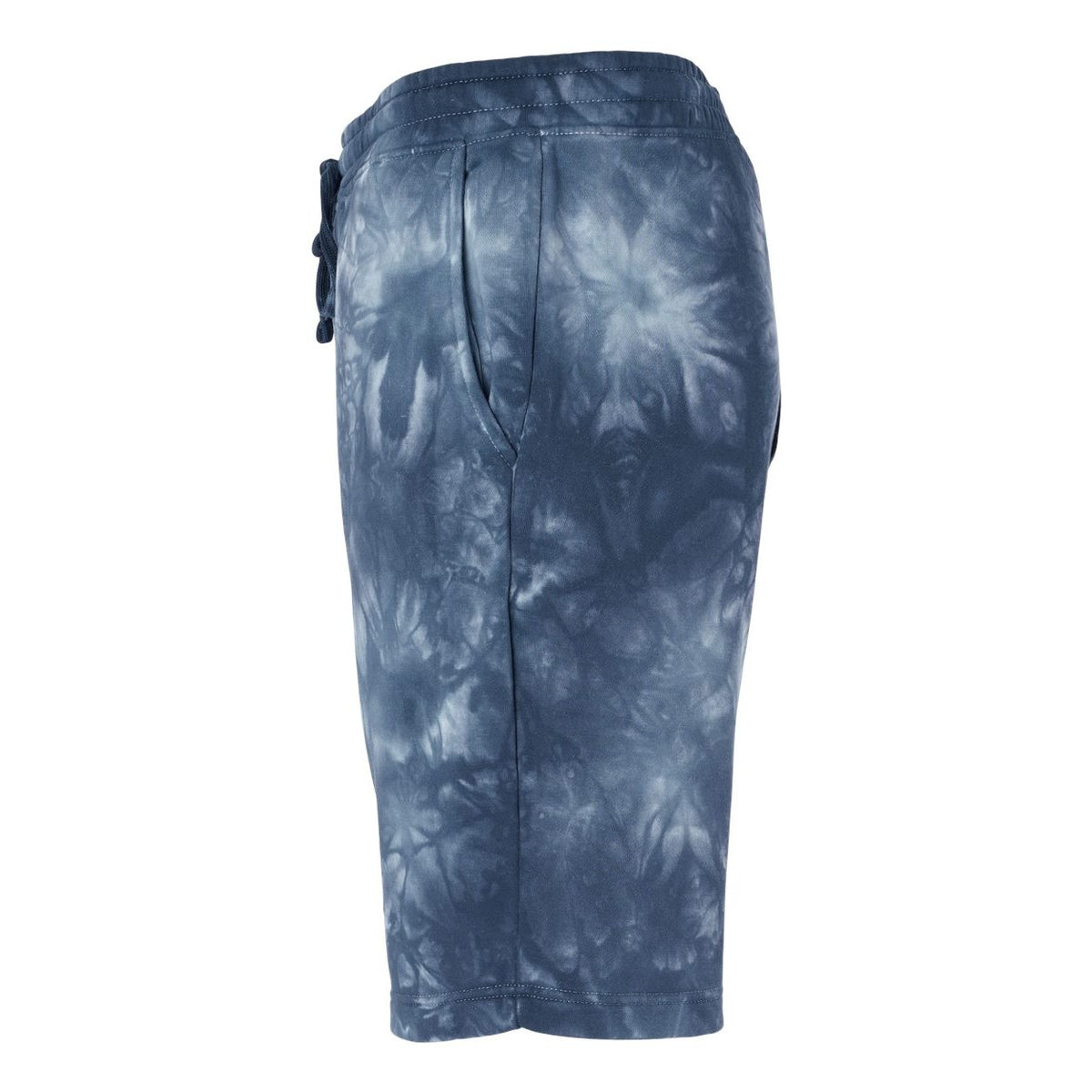 Independent Trading Co. Unisex Tie-Dyed Fleece Shorts - Tie Dye Navy - Direct Side