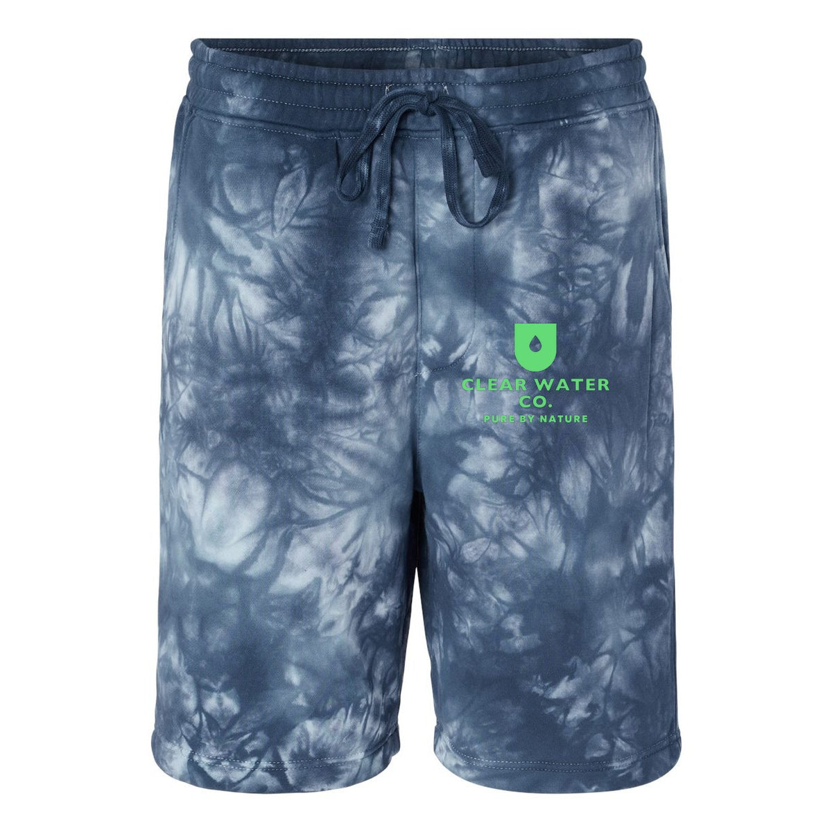 Independent Trading Co. Unisex Tie-Dyed Fleece Shorts - Tie Dye Navy - Front