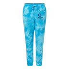 Independent Trading Co. Unisex Tie-Dyed Fleece Sweatpants - Tie Dye Aqua Blue - Front
