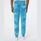 Independent Trading Co. Unisex Tie-Dyed Fleece Sweatpants - Tie Dye Aqua Blue - On Model Back