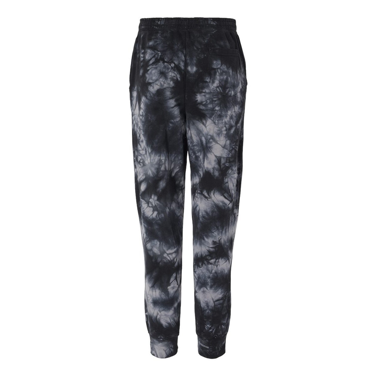 Independent Trading Co. Unisex Tie-Dyed Fleece Sweatpants - Tie Dye Black - Back