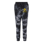 Independent Trading Co. Unisex Tie-Dyed Fleece Sweatpants - Tie Dye Black - Front