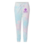 Independent Trading Co. Unisex Tie-Dyed Fleece Sweatpants - Tie Dye Cotton Candy - Front
