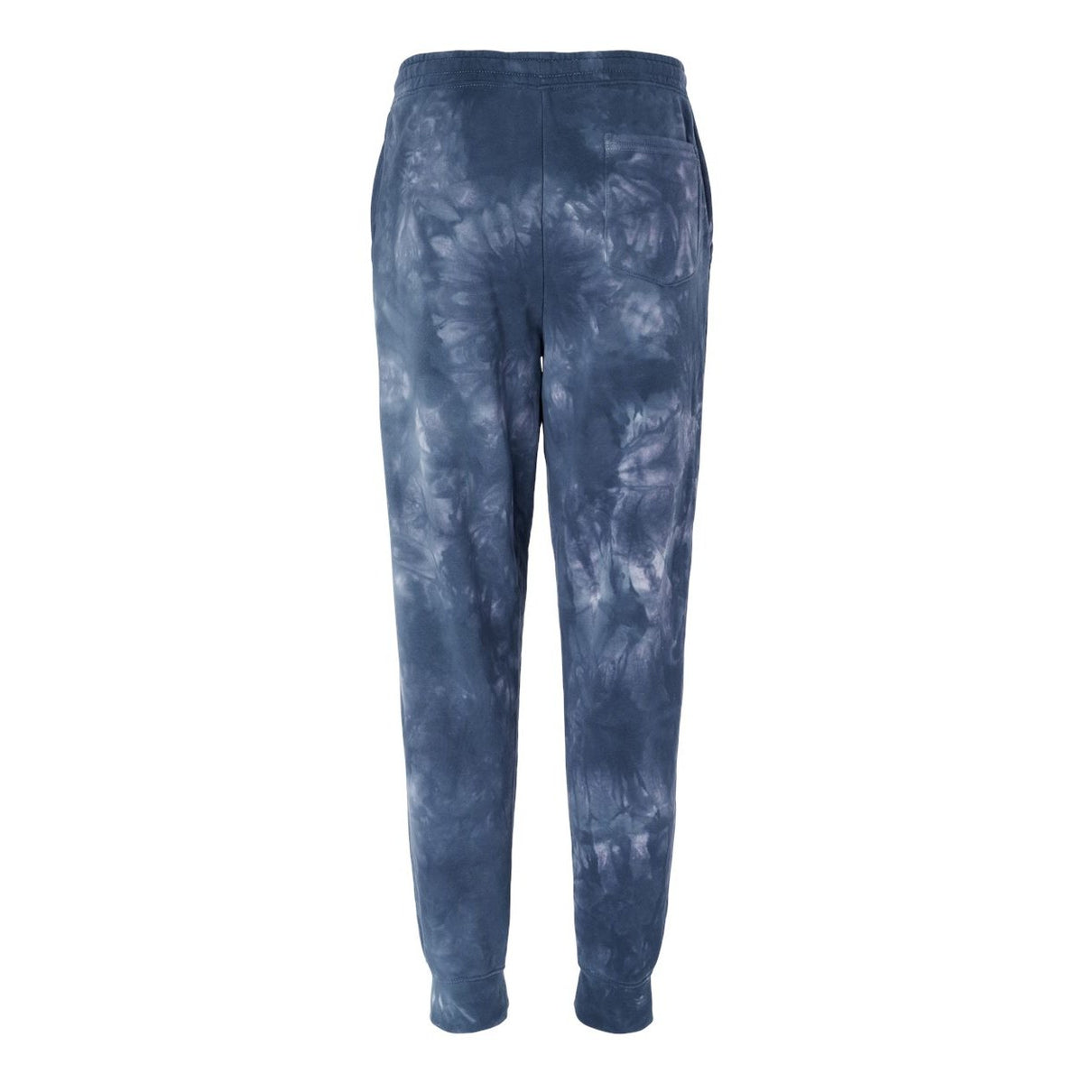 Independent Trading Co. Unisex Tie-Dyed Fleece Sweatpants - Tie Dye Navy - Back