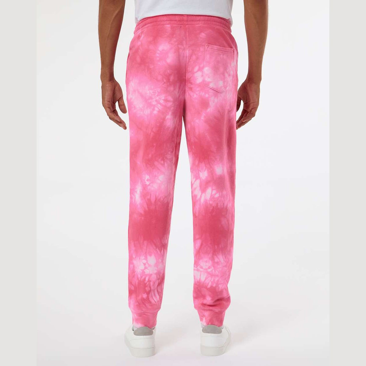 Independent Trading Co. Unisex Tie-Dyed Fleece Sweatpants - Tie Dye Pink - On Model Back