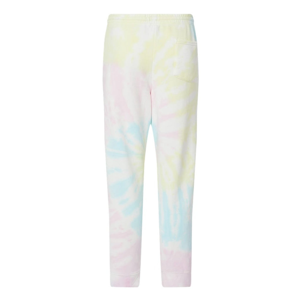Independent Trading Co. Unisex Tie-Dyed Fleece Sweatpants - Tie Dye Sunset Swirl - Back