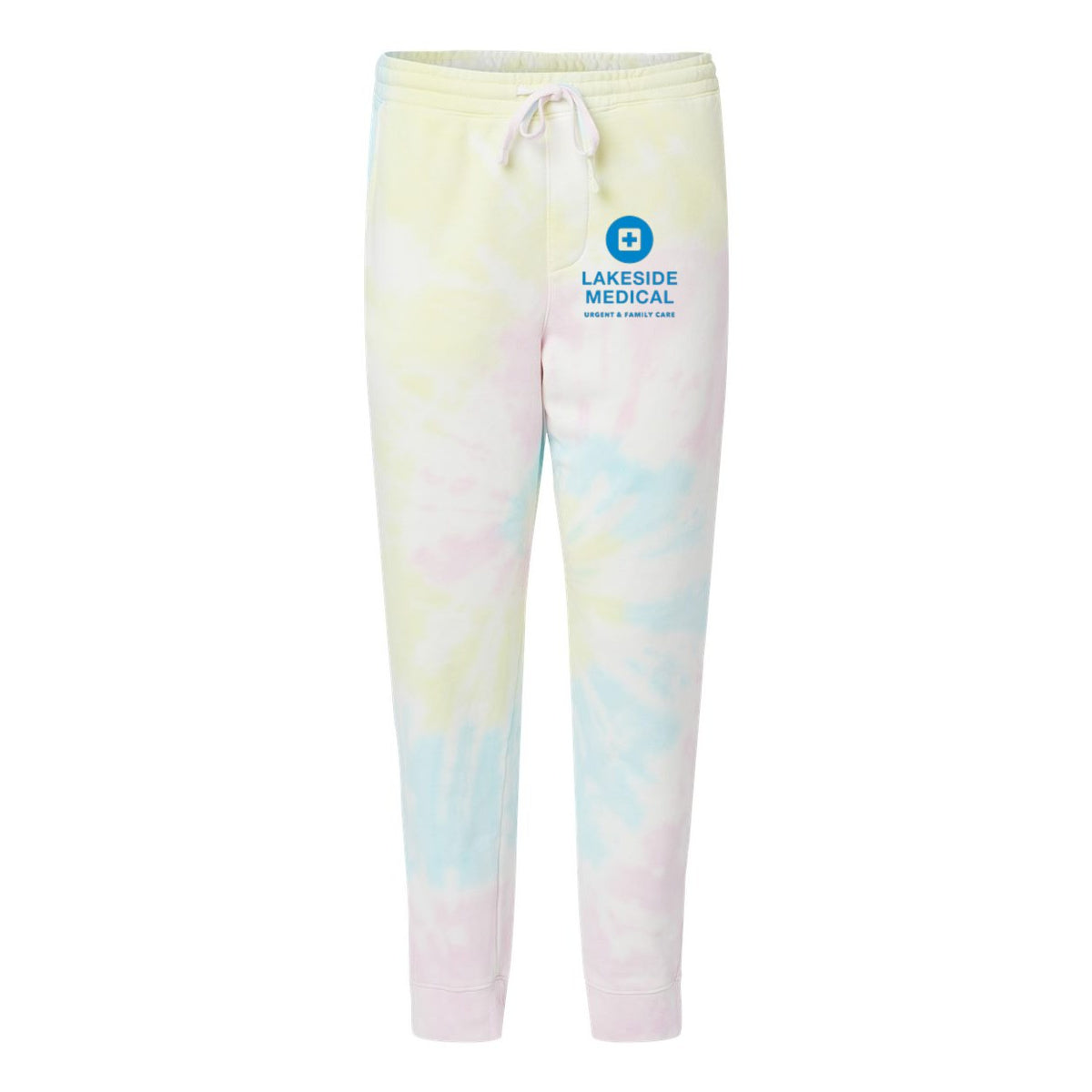 Independent Trading Co. Unisex Tie-Dyed Fleece Sweatpants - Tie Dye Sunset Swirl - Front