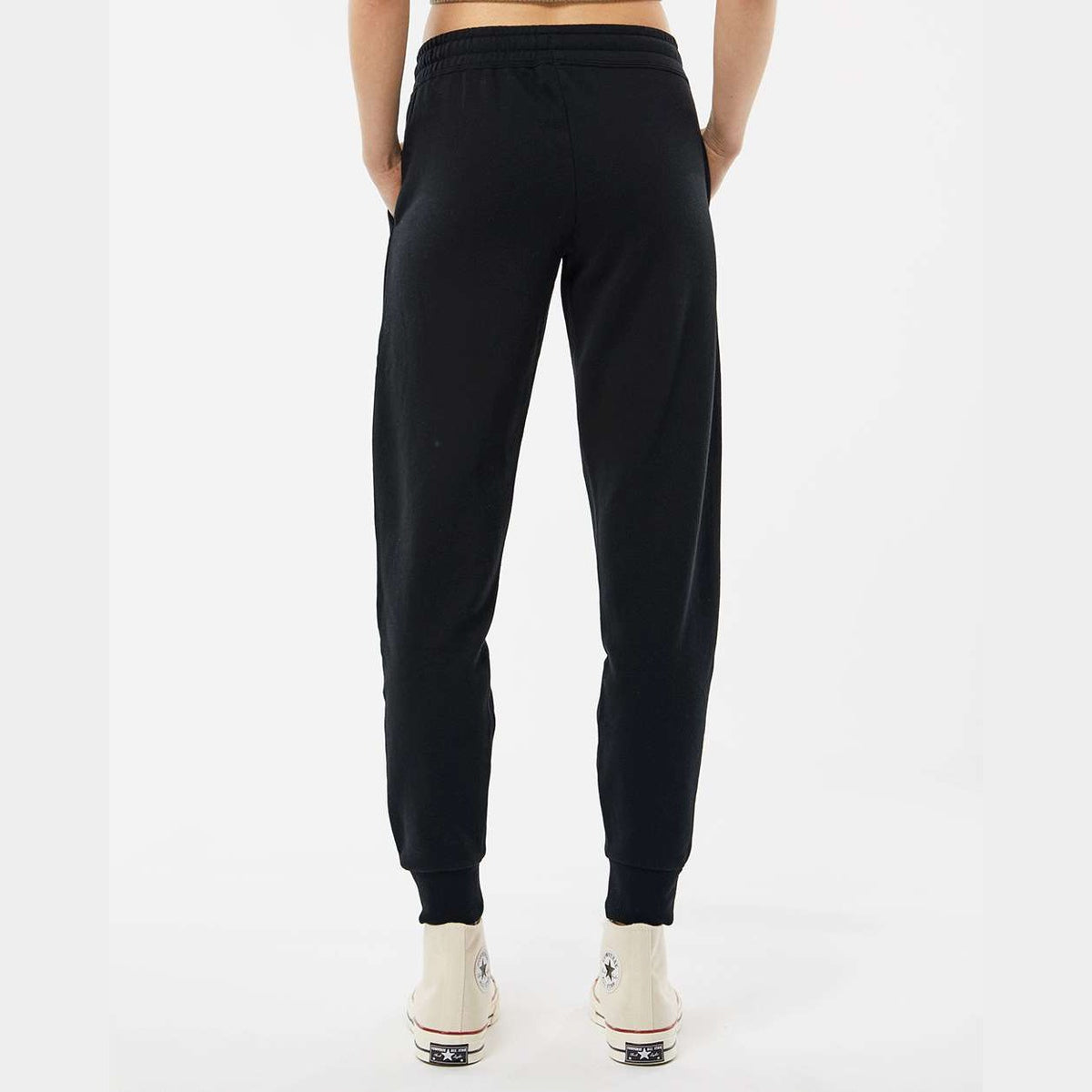 Independent Trading Co. Women's California Wave Wash Sweatpants - Black - On Model Back