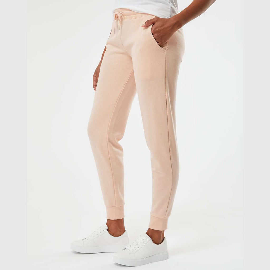 Independent Trading Co. Women's California Wave Wash Sweatpants - Blush - On Model Side