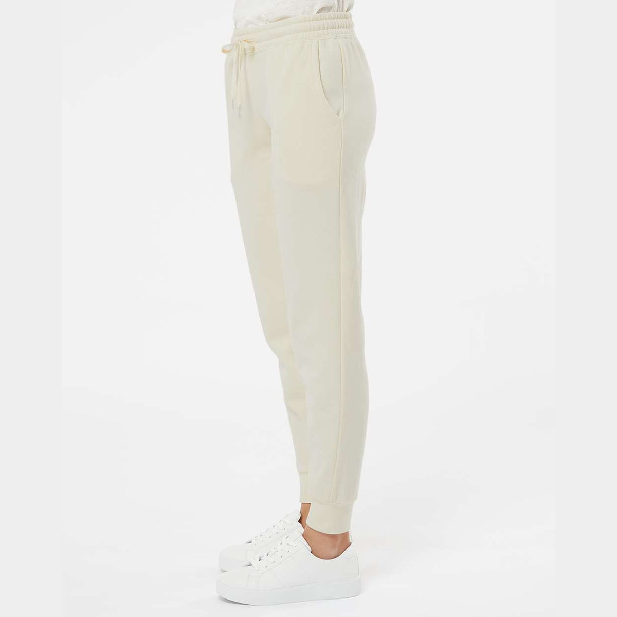 Independent Trading Co. Women's California Wave Wash Sweatpants - Bone - On Model Side