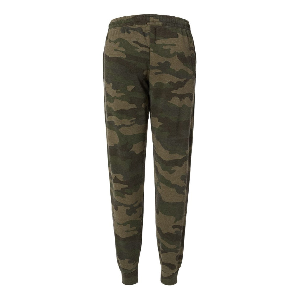 Independent Trading Co. Women's California Wave Wash Sweatpants - Forest Camo Heather - Back