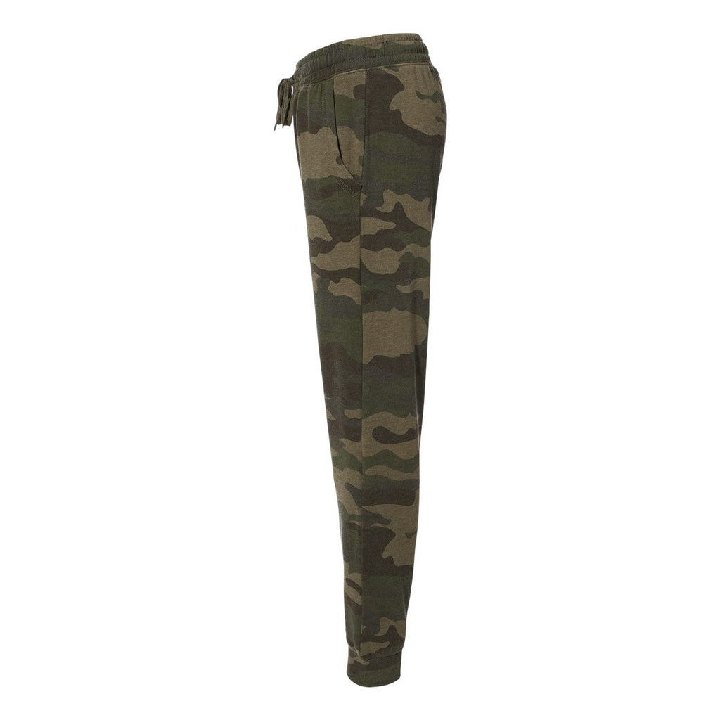 Independent Trading Co. Women's California Wave Wash Sweatpants - Forest Camo Heather - Direct Side