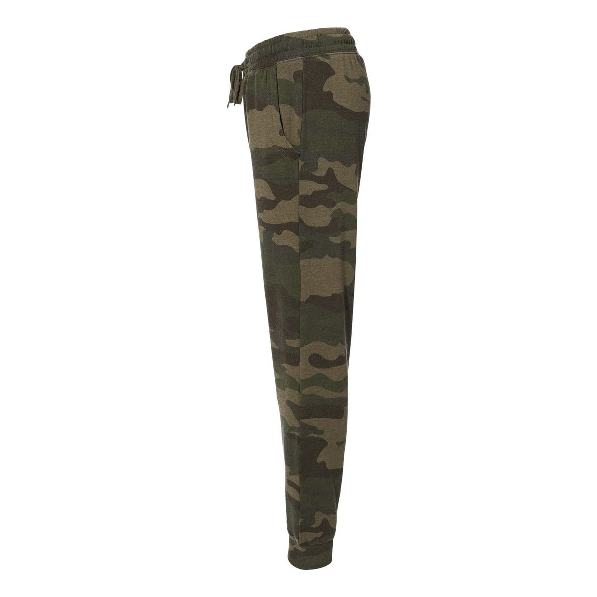 Independent Trading Co. Women's California Wave Wash Sweatpants - Forest Camo Heather - Direct Side