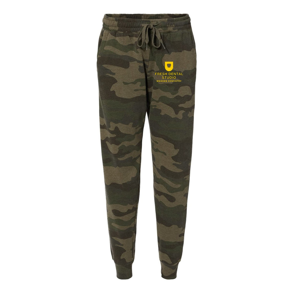 Independent Trading Co. Women's California Wave Wash Sweatpants - Forest Camo Heather - Front