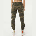 Independent Trading Co. Women's California Wave Wash Sweatpants - Forest Camo Heather - On Model Back