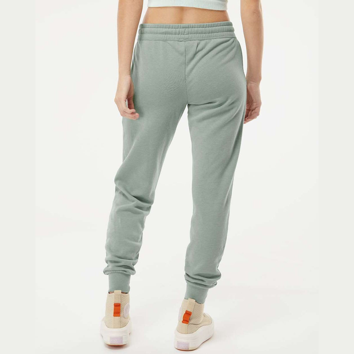 Independent Trading Co. Women's California Wave Wash Sweatpants - Sage - On Model Back