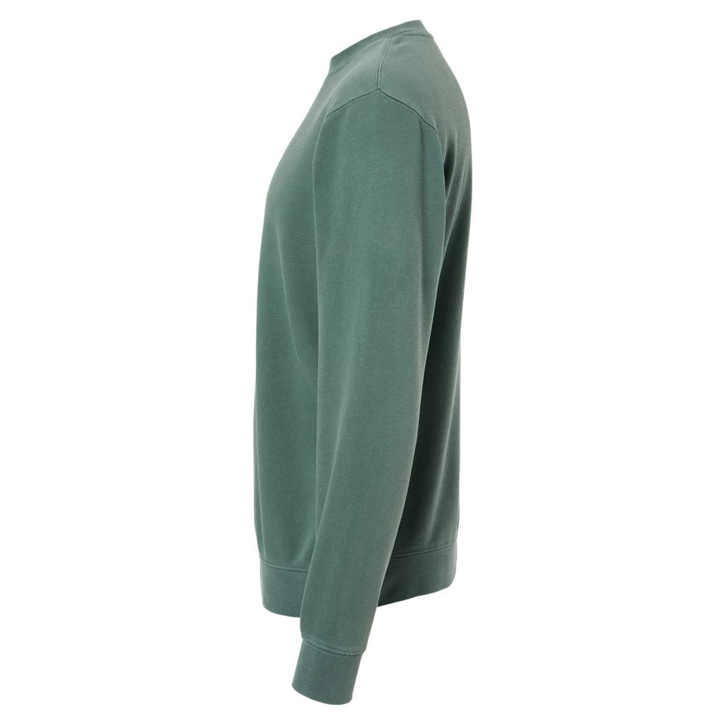 Independent Trading Unisex Midweight Pigment Dyed Crew Neck - Alpine Green - Side