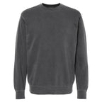 Independent Trading Unisex Midweight Pigment Dyed Crew Neck - Black - Front
