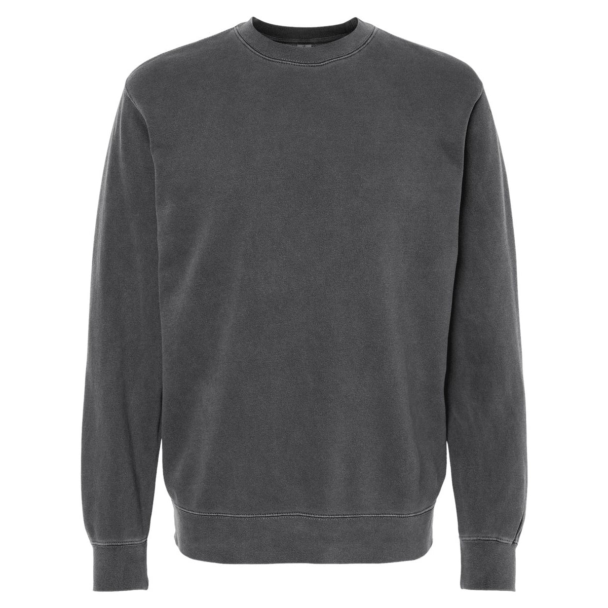 Independent Trading Unisex Midweight Pigment Dyed Crew Neck - Black - Front