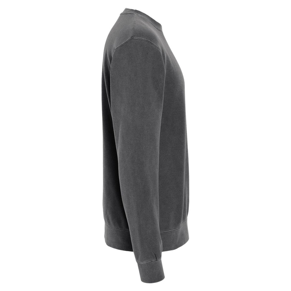 Independent Trading Unisex Midweight Pigment Dyed Crew Neck - Black - Side