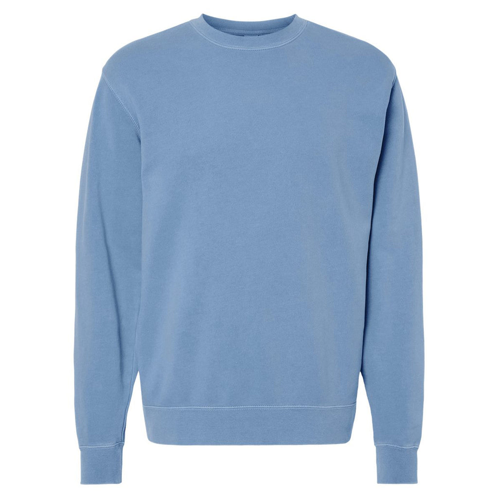 Independent Trading Unisex Midweight Pigment Dyed Crew Neck - Light Blue - Front
