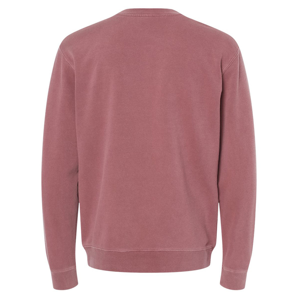 Independent Trading Unisex Midweight Pigment Dyed Crew Neck - Maroon - Back