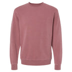 Independent Trading Unisex Midweight Pigment Dyed Crew Neck - Maroon - Front