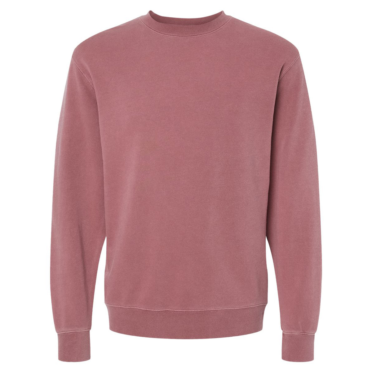 Independent Trading Unisex Midweight Pigment Dyed Crew Neck - Maroon - Front