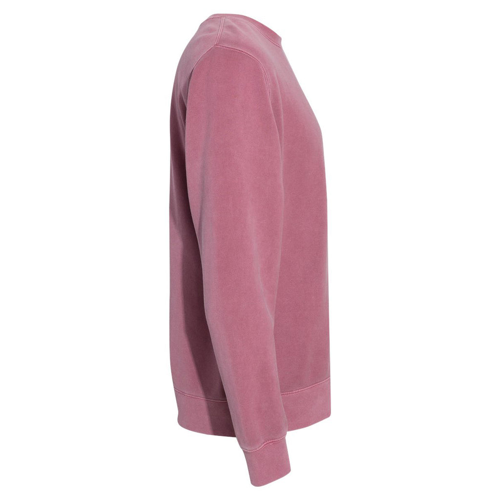 Independent Trading Unisex Midweight Pigment Dyed Crew Neck - Maroon - Side