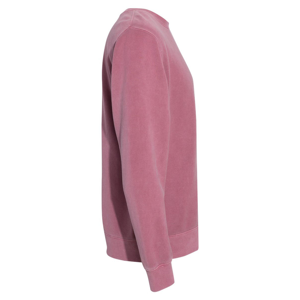 Independent Trading Unisex Midweight Pigment Dyed Crew Neck - Maroon - Side