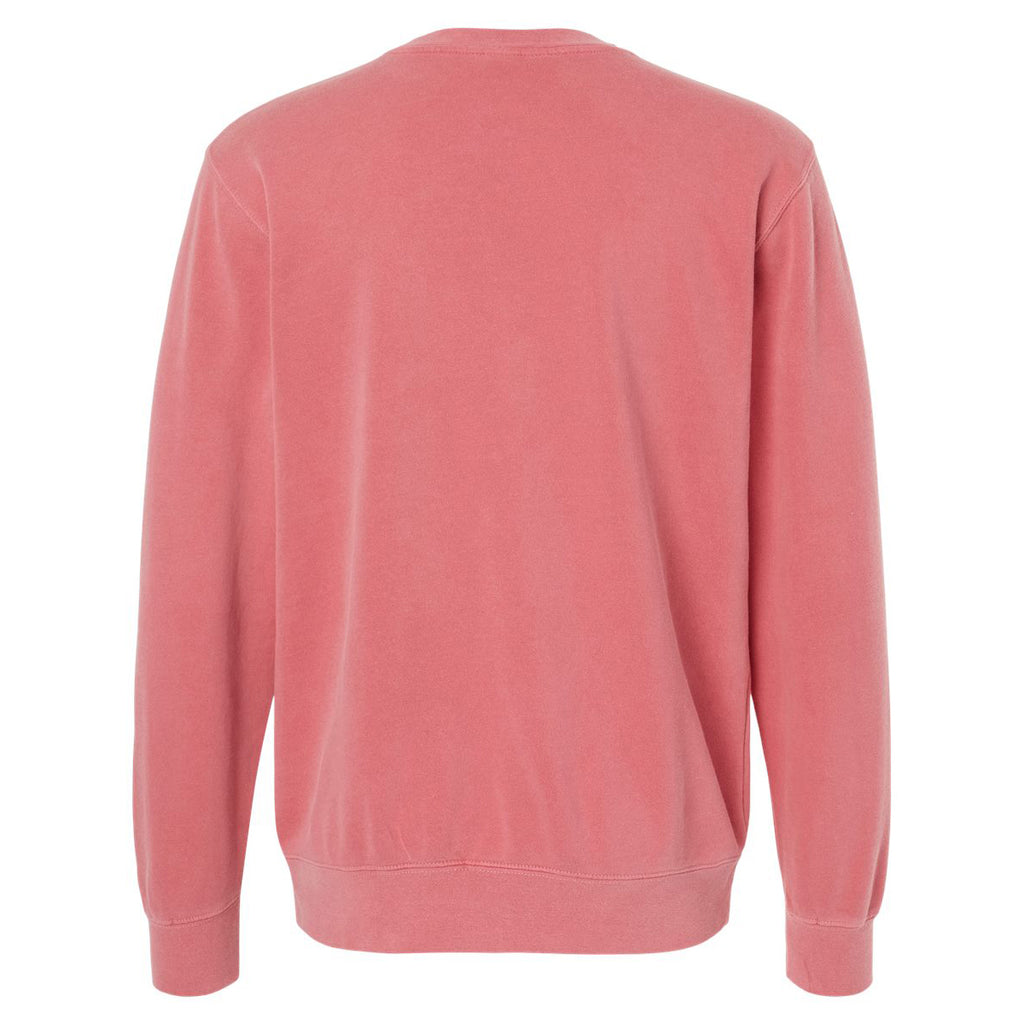 Independent Trading Unisex Midweight Pigment Dyed Crew Neck - Pink - Back