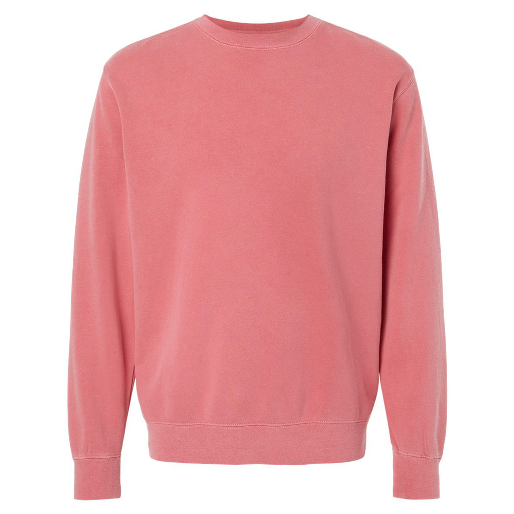 Independent Trading Unisex Midweight Pigment Dyed Crew Neck - Pink - Front