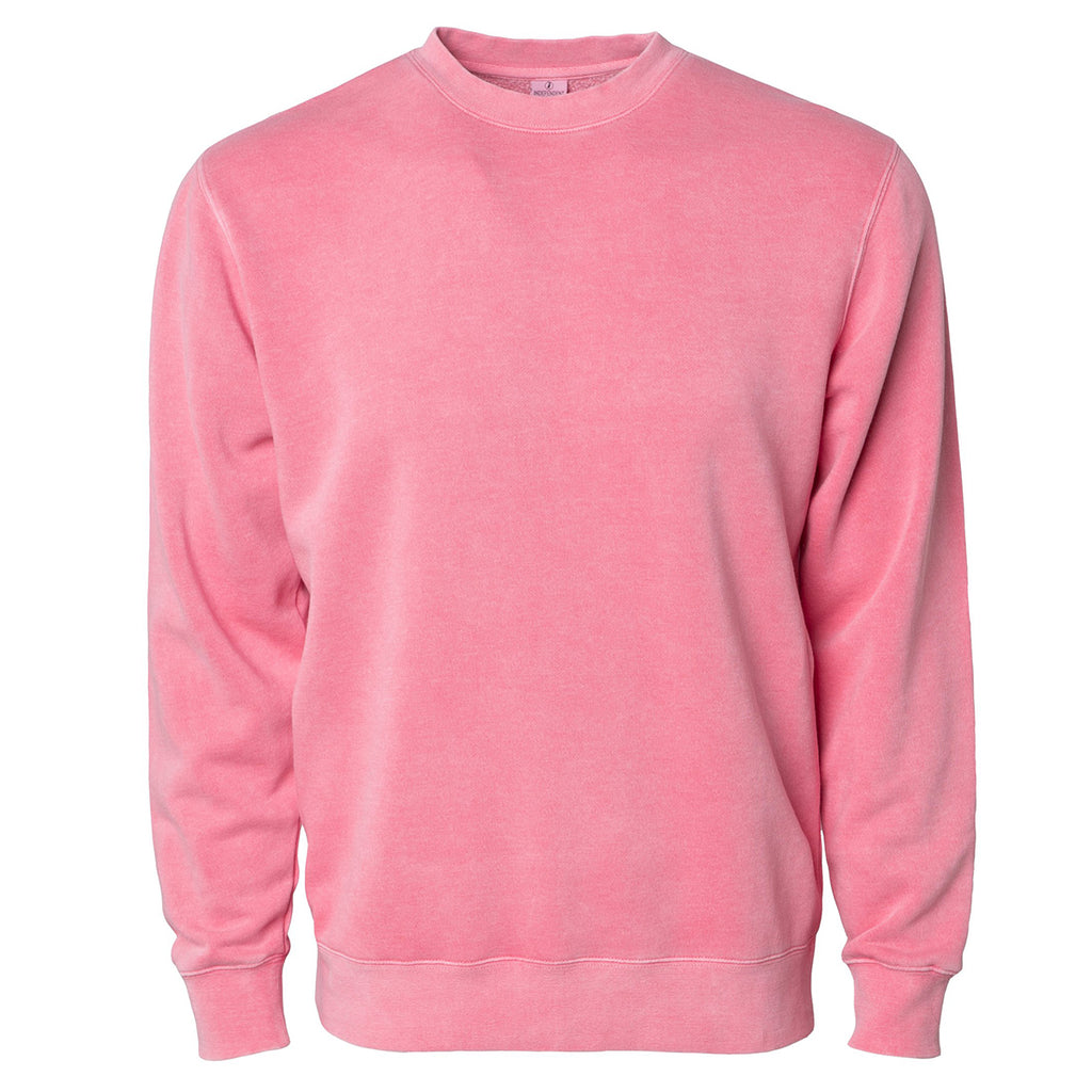 Independent Trading Unisex Midweight Pigment Dyed Crew Neck - Pink