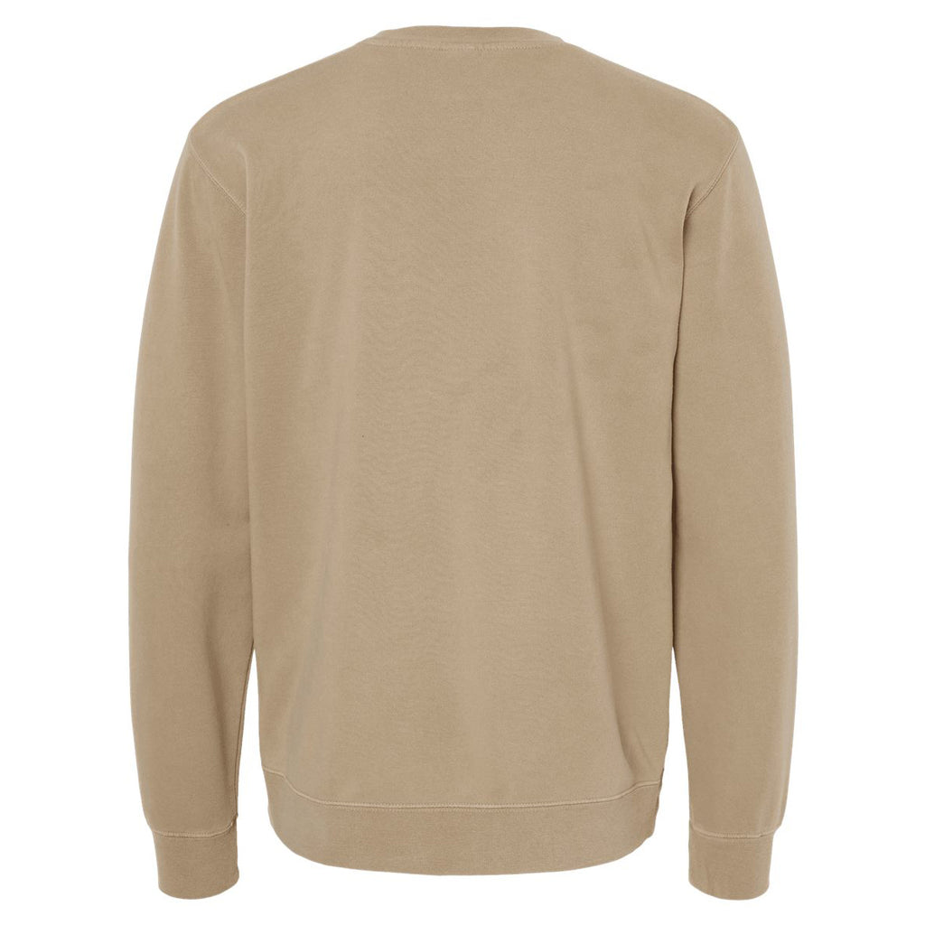 Independent Trading Unisex Midweight Pigment Dyed Crew Neck - Sandstone - Back