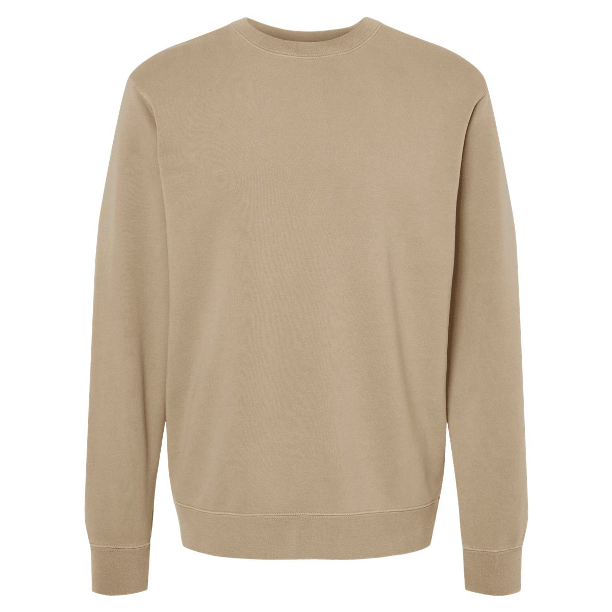 Independent Trading Unisex Midweight Pigment Dyed Crew Neck - Sandstone - Front
