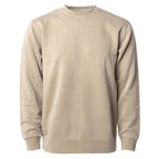 Independent Trading Unisex Midweight Pigment Dyed Crew Neck - Sandstone