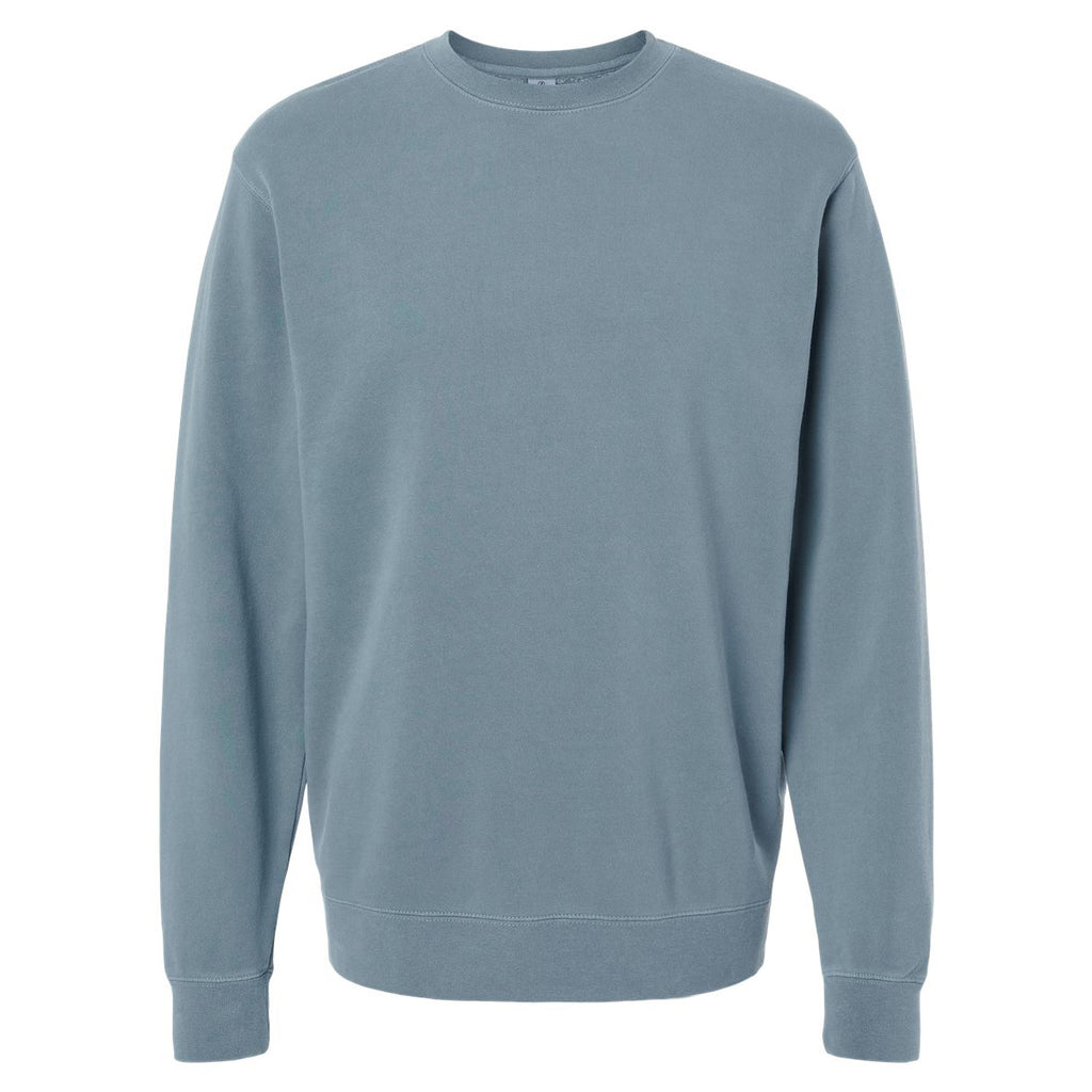 Independent Trading Unisex Midweight Pigment Dyed Crew Neck - Slate Blue - Front