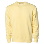 Independent Trading Unisex Midweight Pigment Dyed Crew Neck - Yellow