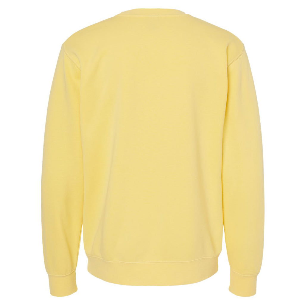 Independent Trading Unisex Midweight Pigment Dyed Crew Neck - Yellow - Back