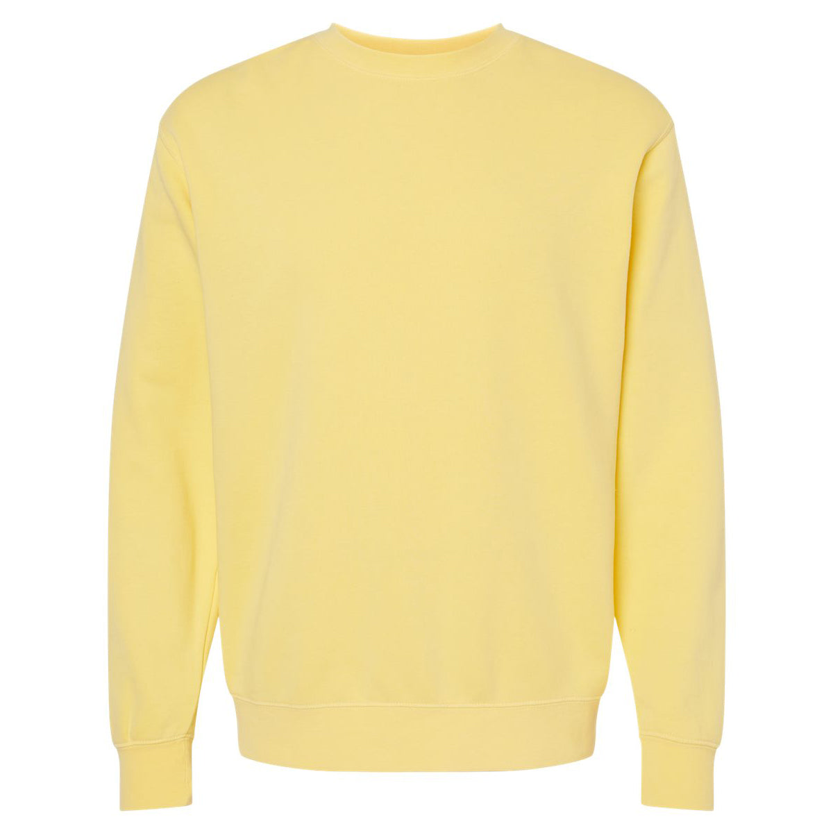 Independent Trading Unisex Midweight Pigment Dyed Crew Neck - Yellow - Front