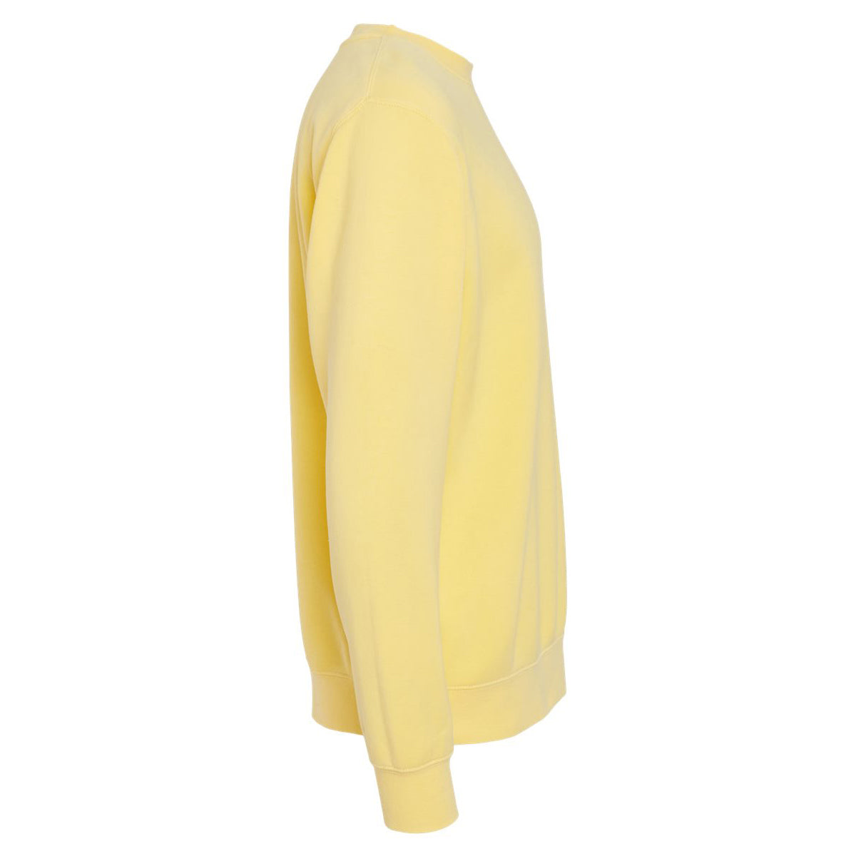 Independent Trading Unisex Midweight Pigment Dyed Crew Neck - Yellow - Side